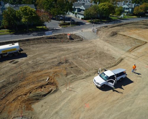 cleared land for construction